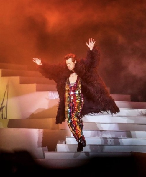 Комбинезон с пайетками и пушистая шуба: Гарри Стайлс – главная звезда на фестивале Coachella Комбинезон с пайетками и пушистая шуба: Гарри Стайлс – главная звезда на фестивале Coachella